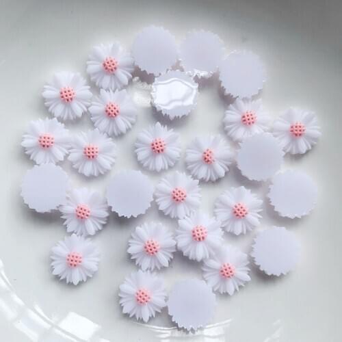 60PCS 9mm Resin Vintage Style Daisy Flower Flat Back/rhinestones /diydecoration/ rhinestone applique nails accessoires