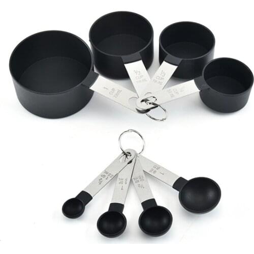 8pcs/set Measuring Spoons Multi Kitchen Measuring Tools Stainless Steel PP Handle Teaspoon Measuring Cups Kitchen Cooking Tools