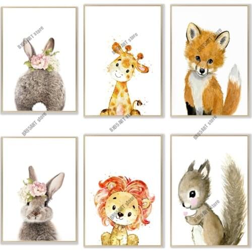 DIY 5D Diamond Painting Cute Animal Rabbit Giraffe Lion Monkey Full Round Mosaic Diamond Embroidery Cross Stitch Kits Home Decor
