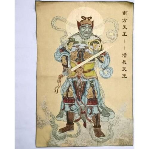 Archaize Heavenly King Buddha embroidery hanging Images crafts