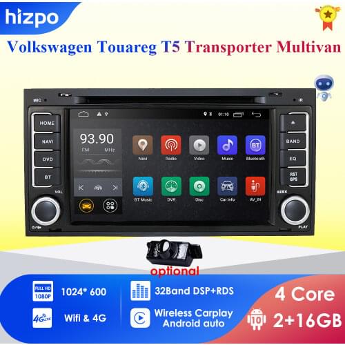 IPS DSP Android 10.0 4G 64G CAR GPS For VW Volkswagen Touareg T5 Transporter Multivan dvd player radio multimedia navigation PC