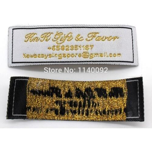 Free shipping customized clothing iron-on woven labels/garment embroidered tags/no sewing collar labels 2000 pcs a lot