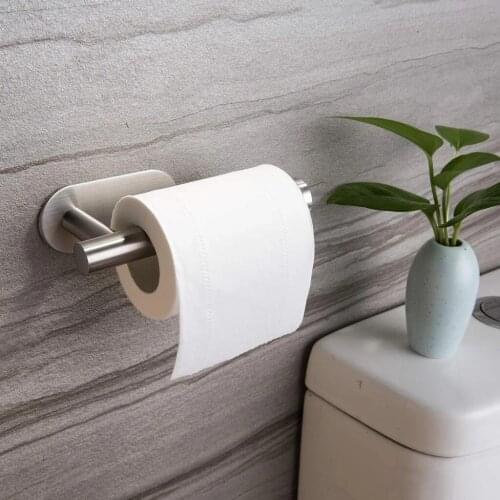 Household Toilet Roll Holder Self Adhesive Toilet Paper Holder For Bathroom Stick On Wall Stainless Steel Toilet Paper Racks