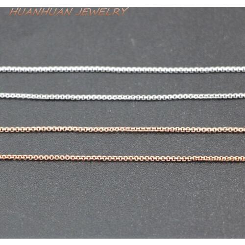 Charms Fashion Statement Women 1mm Copper Stainless Steel Link Chain Necklace Chains Choker Party Diy Gifts Jewelry 18inch B3384