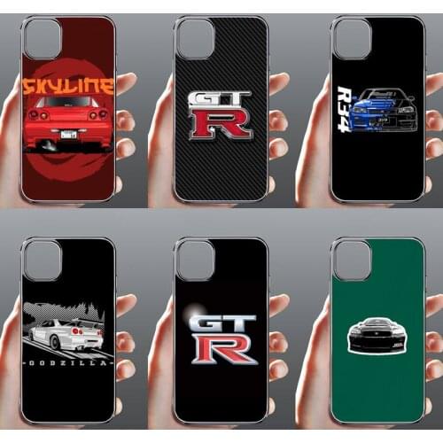 Nissan Skyline Gtr R34 Bling Cute Phone Case Transparent for iPhone Samsung 11 12 6 7 8 9 30 Pro X Max XR Plus lite