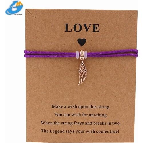 DGW Made with Wings Bracelet Lucky Multicolor Rope Wish Bracelets for Lovers Women Wedding Birthday Jewelry Lucky Gift Punk