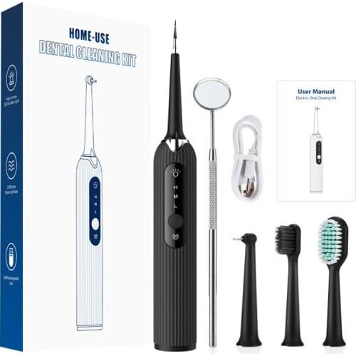 Electric Dental Scaler 4 In 1 To Remove Dental Stains Tartar Instrument Oral Cleaning Flusher Polishingagent Teeth Whitening