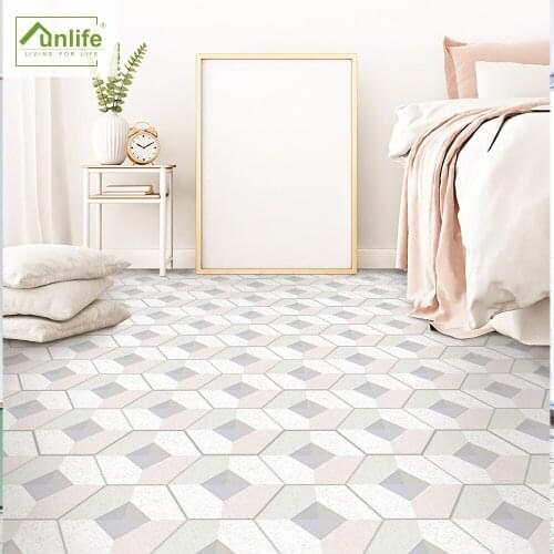 Funlife® Hexagon Floor Sticker Removable Peel Stick Decorative Anti-Slip Waterproof Bath Living Room Backsplash Ground Stickers
