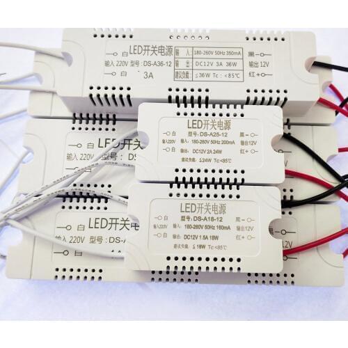 Switching Power Supply 12V LED Driver 18W 24W 36W 48W 60W 72W Lighting Transformers 220V To 12V Power Supply For LED Lamp Strip