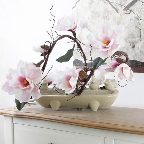Artificial Magnolia Silk Fake Flower Branch Fleur Artificielle Flores Arrange Table Wedding Home Decor Party accessory DF615