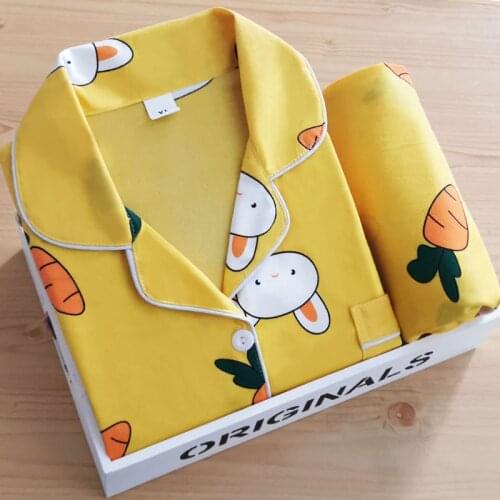 Kawaii Pajamas Women Cotton Pyjamas Girls Avocado Pijamas Spring Home Clothes for Women Long Sleeve Pants Sleepwear Set Homewear