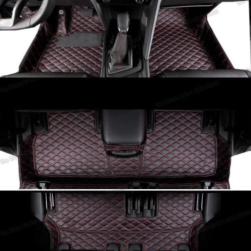Leather car floor mats for chevrolet orlando 2021 2022 2020 2019 2018 interior cover accessory carpet 5 7 seats