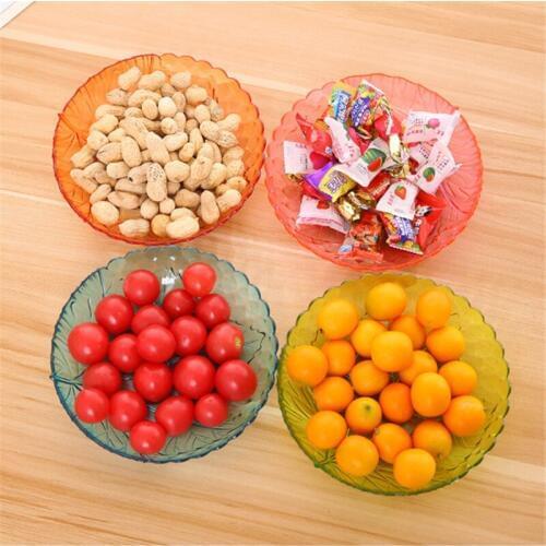 NeNew Creative Round Snack Plate Transparent Plastic PS fruit Plate Snack Plate Kitchen Tableware /5PCS