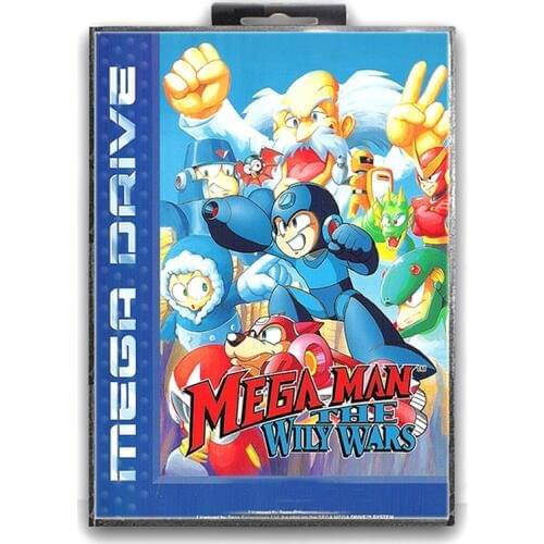 Mega Man the Wily Wars with Box for 16 bit Sega MD Game Card for Mega Drive for Genesis Video Console