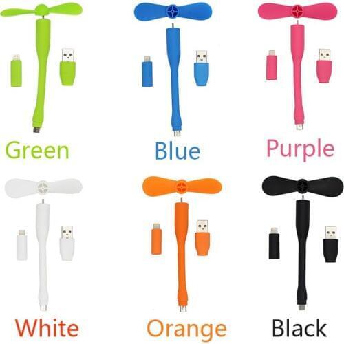 USB fan 5 Colors Portable Travel Mini USB Fan For iPhone and Laptop USB Dadgets Multifunction Android 3 in 1 usb fan