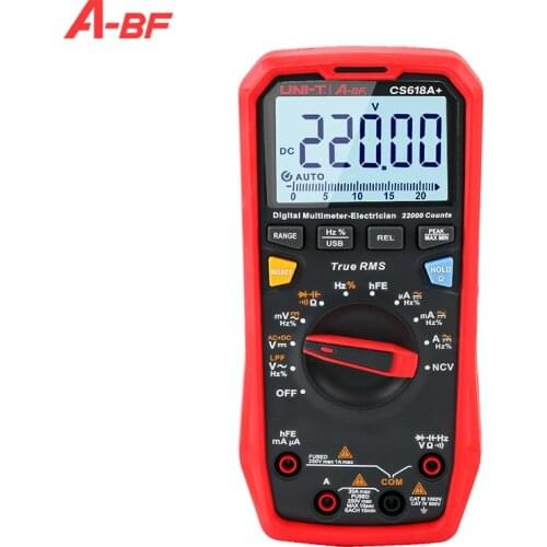 A-BF & UNI-T CS618A+ Digital Multimeter True RMS Handheld Professional Auto Range 22,000 Counts Voltage Current Tester UT61E
