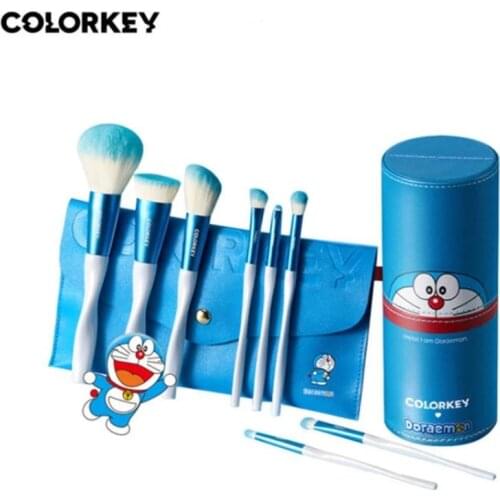 1Set=8pcs Cosmetics Beauty Tools Eye and Facial Makeup Brush Set Blue Durable and Easy to Use Eyeshadow Blush Contour Brush