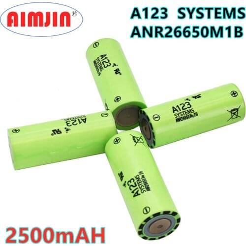 Newest A123 26650 Rechargeable Battery M1B 26650 2500mah 70a 3.7v Li-ion High Discharge Battery Free shipping