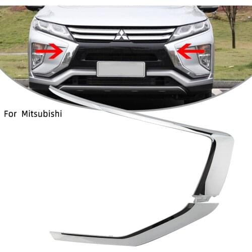 Front Bumper Chrome Trim Molding Set for Mitsubishi Eclipse Cross 2018-2021 Chrome Front Bumper Reflector Trim