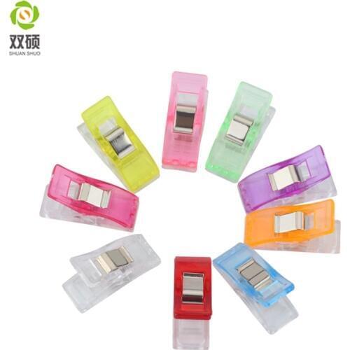 Shuanshuo Plastic Clips sewing 20 PCS Clear Sewing Craft Quilt Binding Plastic Clips Clamps Pack Wonderful Plastic Clips