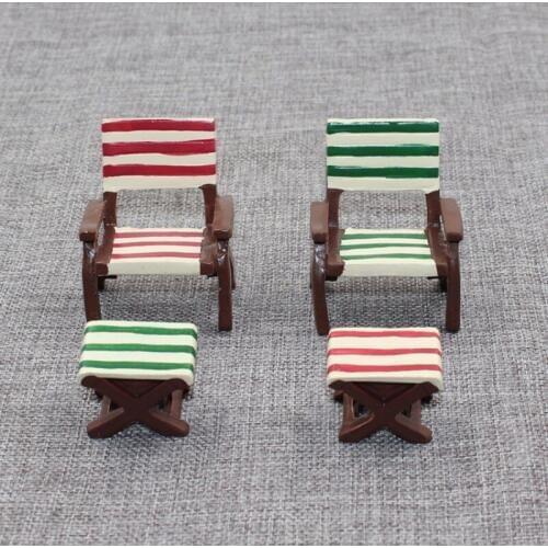 Beach Chair Miniature Dollhouse Garden Home Bonsai Decoration Mini Toy Craft Ornaments Micro Decor DIY Accessories