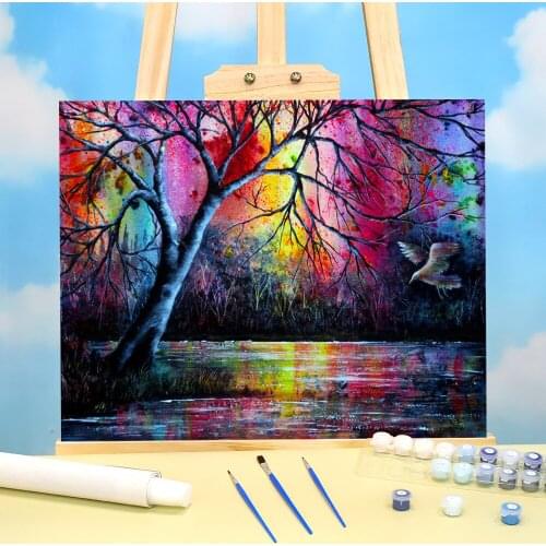 Natural Scenery Free Spirit Paint By Numbers Set Acrylic Paints 40*50 Picture By Numbers Photo Home Decoration For Kids Art