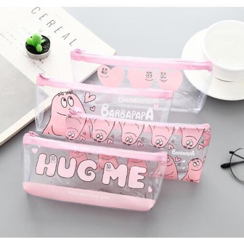 Kawaii The Baby Family Transparent Pencil Bag School Girls And Boys Pencil Case Desk Pen Organizer Stationery Supplies