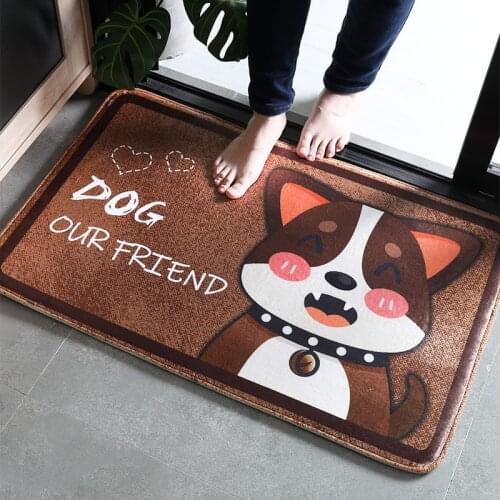 Cartoon dog Suede anti skid mat for bathroom rubber backed bath mat cotton cheap bath mats baby bath mat 40*60cm