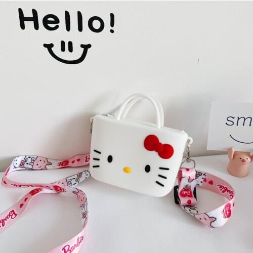 Sanrio Hello Kitty Childrens Messenger Bag 2020 Summer Shoulder Bag Cute Cartoon Messenger Bag Boys and Girls Mini Silicone Bag