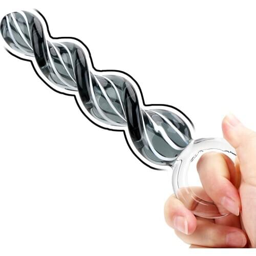 Spiral Anal Plug Femme Glass Dildo Prostate Massager Vaginal Stimulation Anal Sex Toys for Women Men Crystal Penis Butt Plug