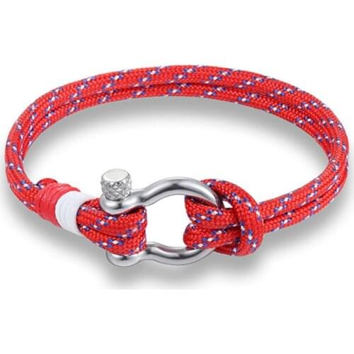 Sport Camping Parachute Cord Survival Bracelet O Type Stainless Steel Buckle Umbrella Rope Bracelet Men/Women Fashion Jewelry