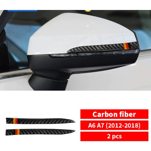 Car Interior Decoration Carbon Fiber Rearview Mirror Anti-rub Strips Trim Stickers Car styling For Audi A6 A7 S6 S7 Accessories