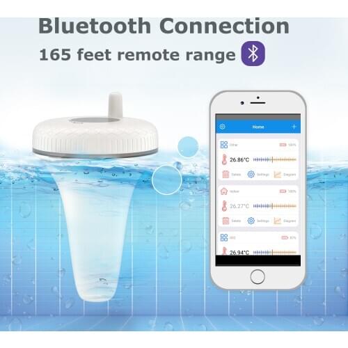 Inkbird IBS-P01B Waterproof Digital Bluetooth Connected Floating Pool Thermometer for Hot Spring,Swimming Pool, Bath Water