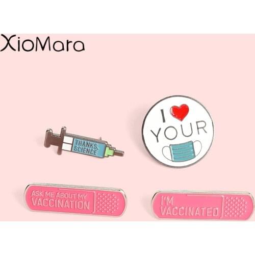Funny Heart Syringes Enamel Pin Badge Novelty Cartoon Medical Brooches For Doctors Nurse Chic Gifts Lapel Pins Jewelry Wholesale