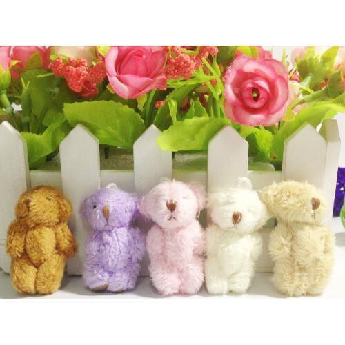 100PCSMini Teddy Bear Stuffed Plush Toys 4.5cm Small Bear Stuffed Toys pelucia Pendant Kids Birthday Gift Party Decor CMR003