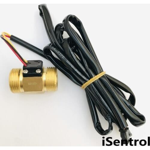 2 meters cable BSP 3/4" USC-HS43TB Brass Hall Effect Water Flow Sensor 2-45L/min Threaded from iSentrol Electronic