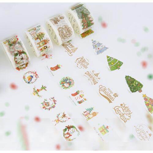 3 Rolls Pack WASHITAPE 1.18 inch Christmas masking tape 4 designs for Xmas cards party deco planner DIY handmade projects