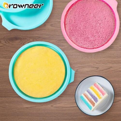 6/8 Inch Rainbow Cake Mold Layered Cake Tools Round Food Grade Silicone Baking Moulds DIY Bakeware High Temperature Resistance