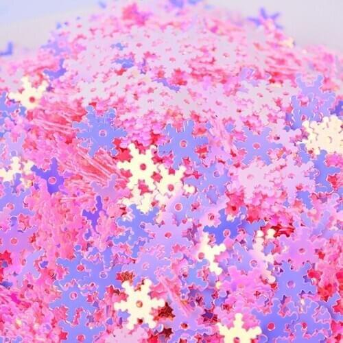 7mm Christmas Ornament Snowflake Xmas Birthday Party Wedding Decoration Handmade Home Decor Color Glitter Accessory