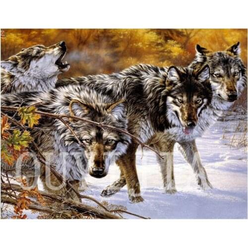 OUYIJIA 5d DIY Diamond Painting Animal Wolf Dog Full Square Round Rhinestone Embroidery Cross Stitch Craft Tool Set