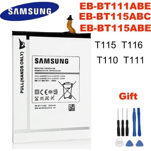EB-BT111ABE EB-BT115ABC EB-BT115ABE 3600mAh Original Replacement Battery For SAMSUNG T115 T116 SM-T110 SM-T111 Battery + Tools