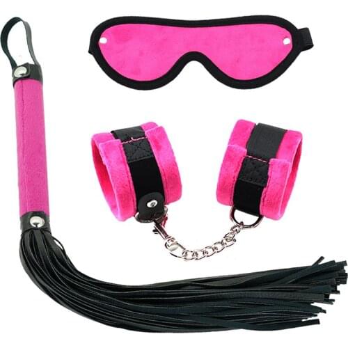 Erotic Sex Toys For Adult Game Leather Erotic BDSM Sex Kits Bondage Handcuffs Sex Game Whip Blindfold SM Bdsm Toys For Sex Shop