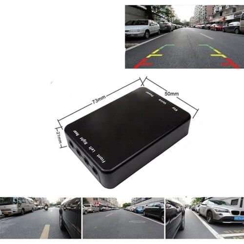Intelligent car camera quad four channel video control box for front /side/rear view camera control 4 way image car video system