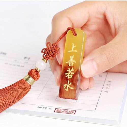 Chinese Traditional Style Resin Customized Name Stamp Portable Nurse Personal Signature Seal Gift With Bag For Friend Teacher