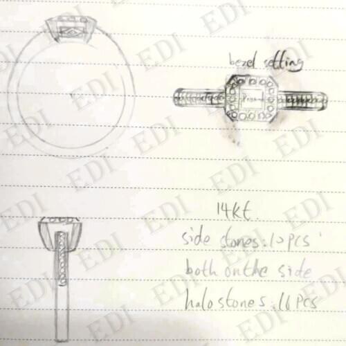 EDI Custom-made Personalized Jewelry Real Gold Natural Diamond Gemstone Customized Ring For Woman and Man