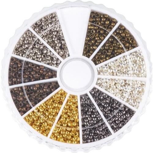 3000Bulk Round Spacer Beads Metal Mini Loose Beads Craft Jewelry Making Supplies