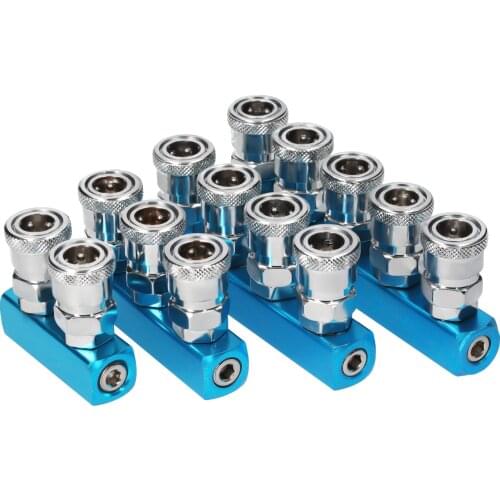 Manifold Block Splitter Quick Connect Air Hose Splitter Coupler Air CompressorSplitter Pneumatic Air Compressor Manifold Fitting