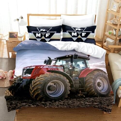 Tractor Pattern 3D digital printing Duvet Cover Bedding Set Truck Outdoor Sand Super Soft Material Bed Cover Pillowcase