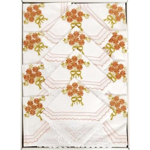Dowries Hand Handwork Lace Kitchen Set Daisy Coffee Gold