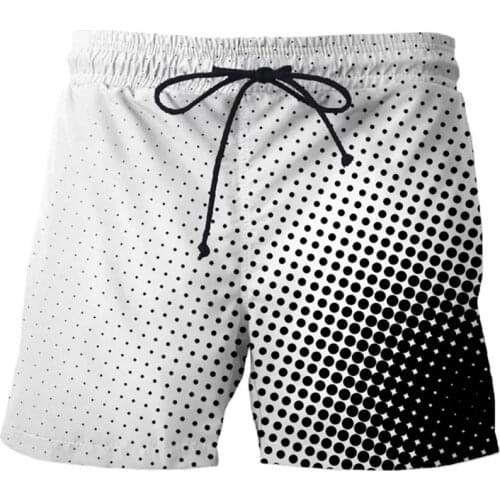 Summer Mens Simple Beach Pants White Shorts 3D Print Surfing Shorts Sports Pants Gym Street mens Casual Shorts Swimming man